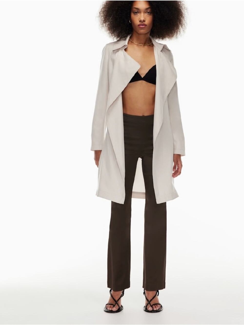 TEN by Babaton Aritzia Sundance Pants in Rich Mocha Brown StretchySatin, Size 4